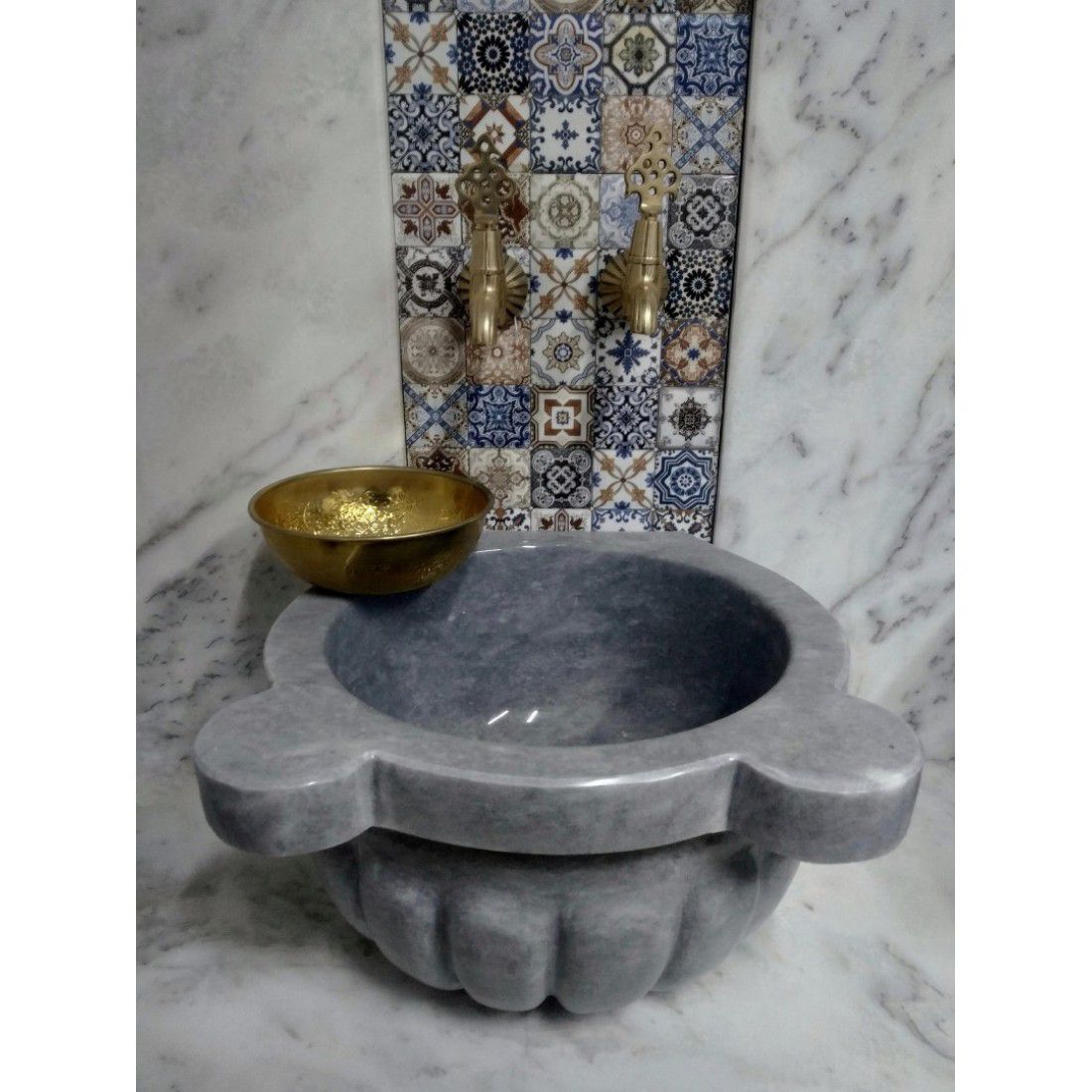 Kavun Dilimi Gri Hamam Kurnası